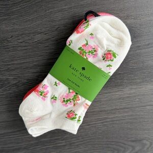 kate spade coral Low Cut socks - Spring Floral & coral 3pk
